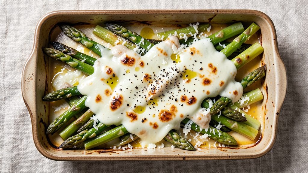 Baked Asparagus With Cheese Recipe: Crispy-Topped Melty Delight in 20 Minutes