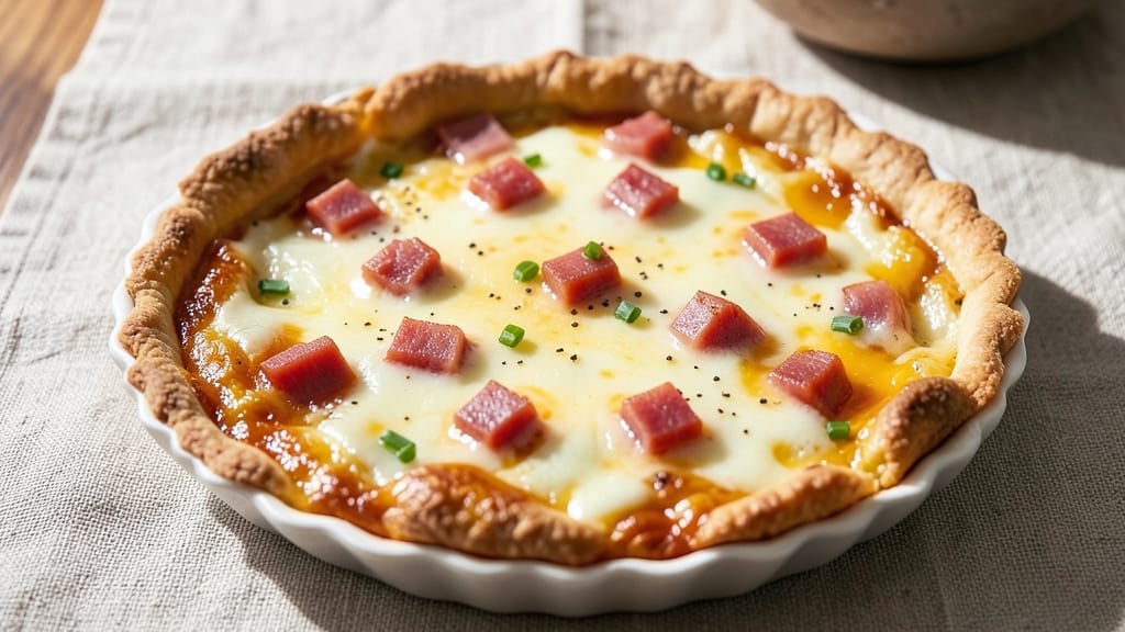 Basic Ham and Cheese Quiche Recipe: Flaky Crust, Golden Egg Custard Magic