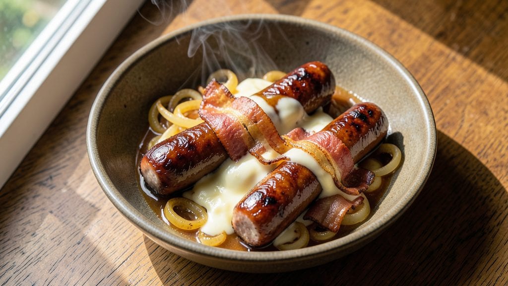Cheese Bratwurst Recipe: Smoky Beer-Braised Bites With Melty Cheese
