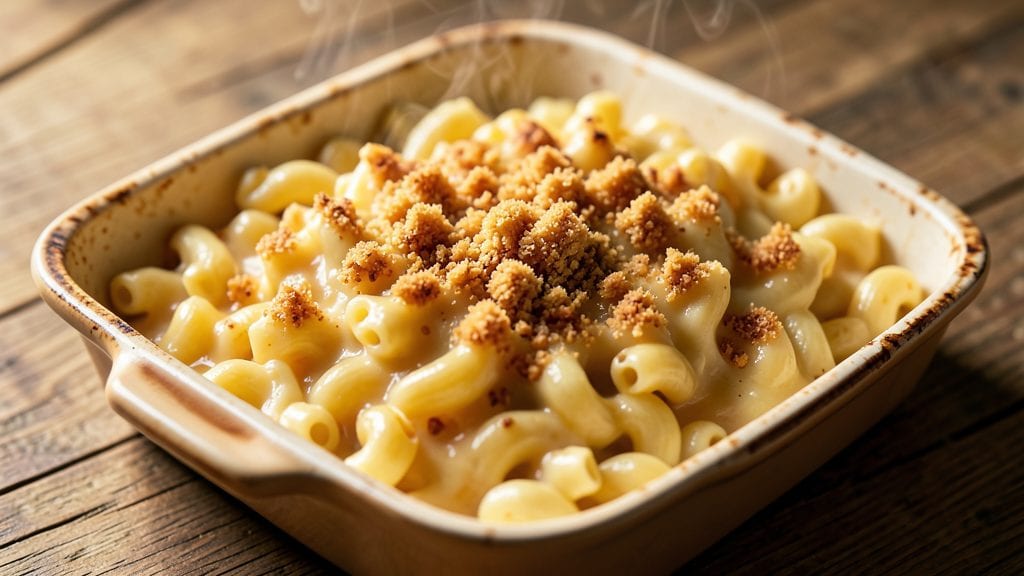 Copycat Panera Bread Mac and Cheese Recipe: Crispy Breadcrumb Crown Over Gooey Cheese Swirls