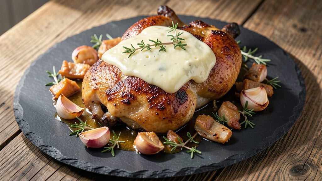 Duck Cheese Stuffed Chicken Recipe: Crispy Skin, Rich Duck Fat Magic