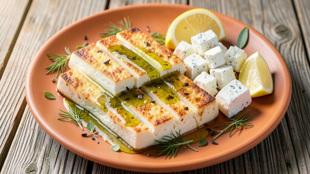 Greek Cheese Recipe: Feta and Halloumi Bites with Lemon-Herb Crunch