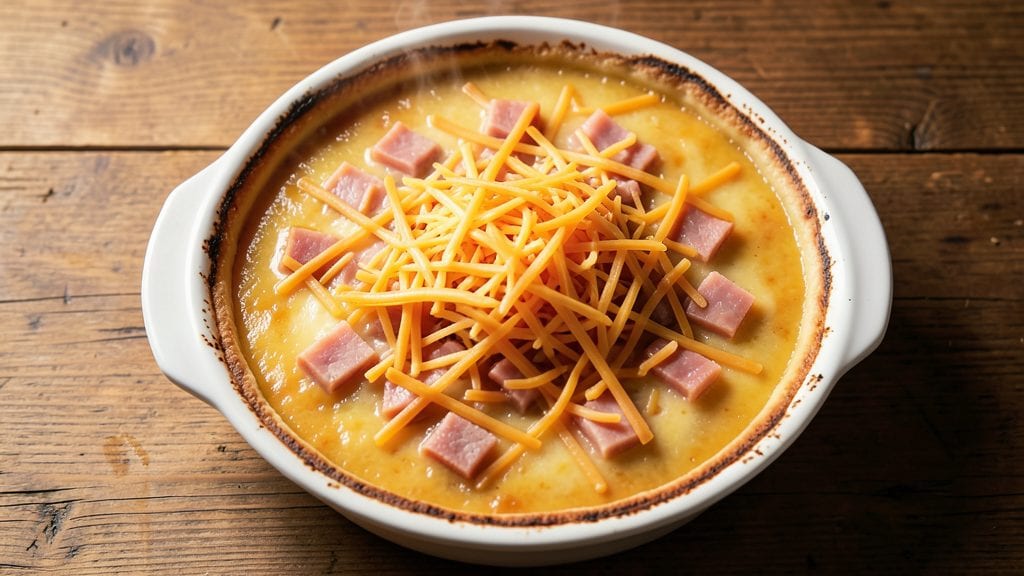 No-Crust Ham and Cheese Quiche Recipe: Fluffy Egg Custard With Melty Protein Layers