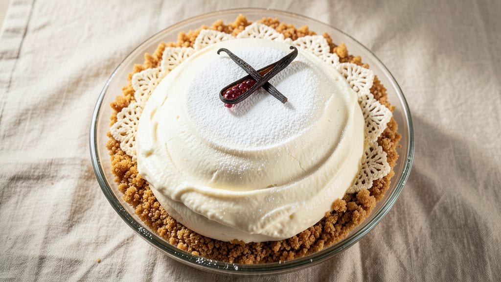 Old Fashioned Cream Cheese Cake Recipe: Breadcrust Crown Over Ultra-Smooth Vanilla Swirls