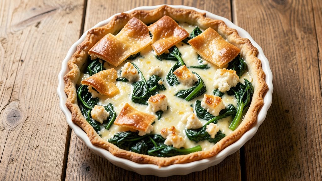 Spinach and Goat Cheese Quiche Recipe: Flaky Crust Hugging Herbed Cream Cheese