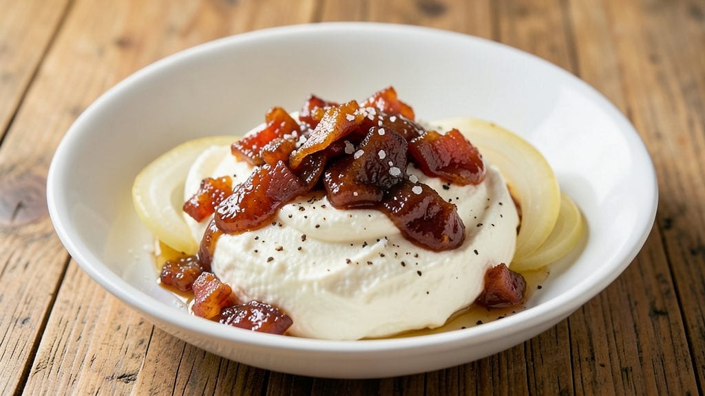 Whipped Goat Cheese with Smoky Bacon Jam Recipe: Ultra-Smooth Spread With Bold Flavor Punch